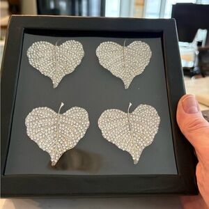 Silver Leaf bling Napkin rings